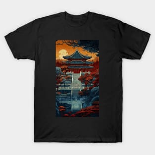 Ethereal East: Intricate Pagoda Landscapes T-Shirt